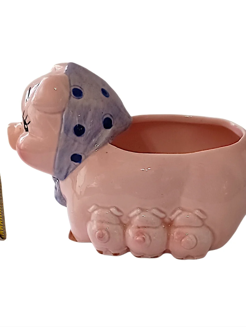 Vintage Lefton Anthropomorphic Pig Planter Ceramic Piglets Air‎ Plant Succulents